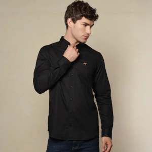 Camisa Fondo Entero M/L Color Negro Ref. 115091125