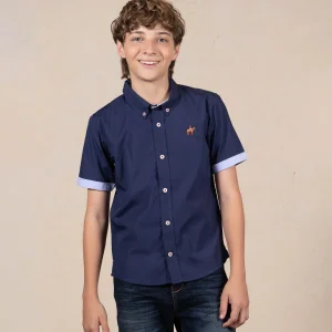 | Kids | Camisa Fondo Entero Manga Corta Azul Oscuro Ref. 204031225