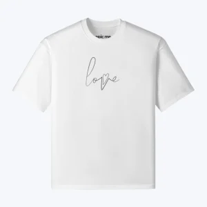 Love Oversize Tee - Minimal Embroidery