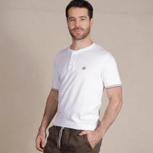 Camiseta Cuello Henley Blanco Ref. 147041225
