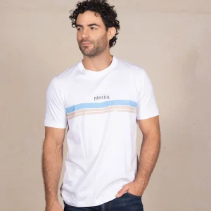 Camiseta Rayas Cuello Redondo Color Blanco Ref. 108011225