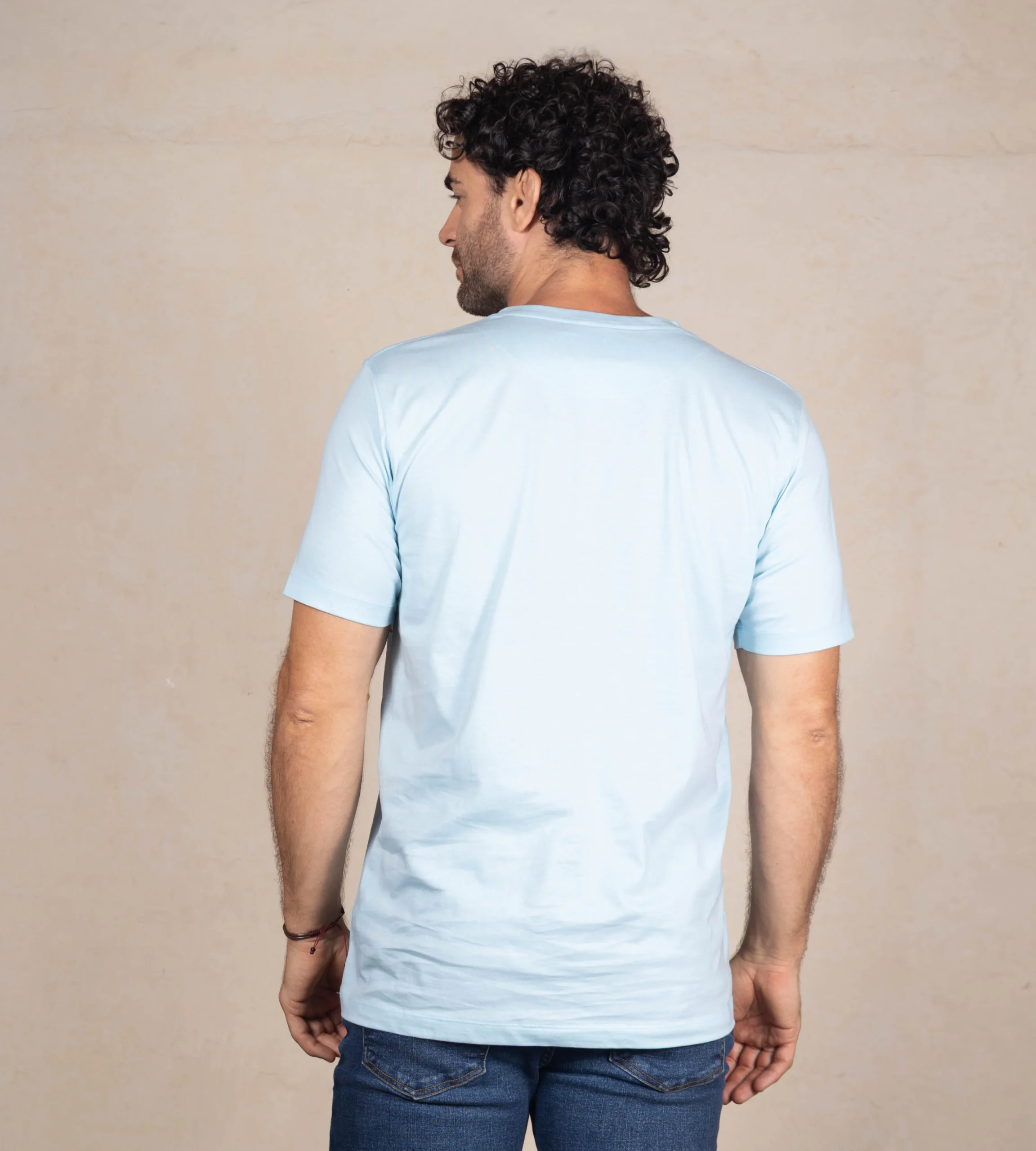 Camiseta Rayas Cuello Redondo Color Azul Claro Ref. 108021225 - Imagen 3