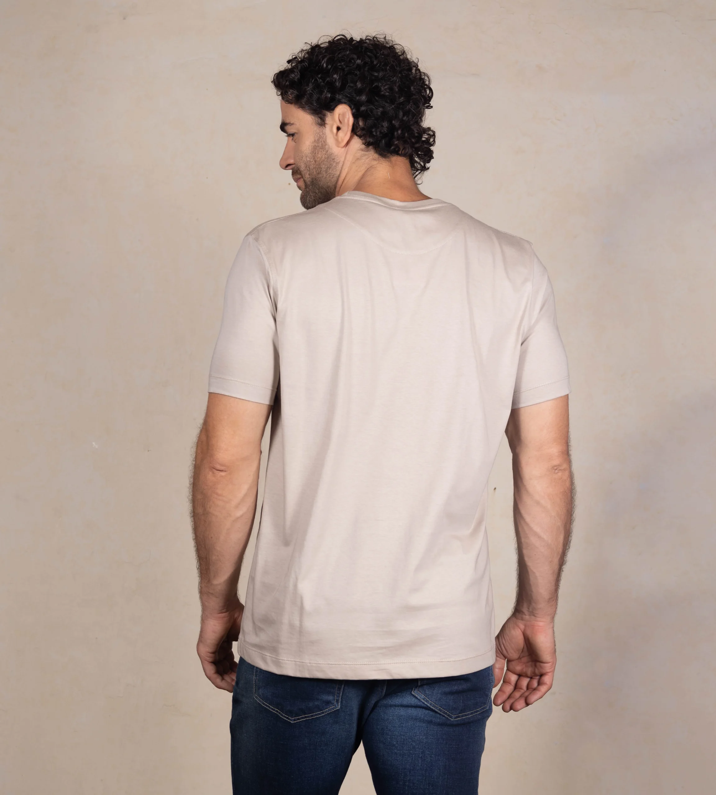 Camiseta Rayas Cuello Redondo Color Taupe Claro Ref. 108031225 - Imagen 3