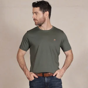 Camiseta Bordada Fondo Entero Color Verde Seco Ref. 152060226