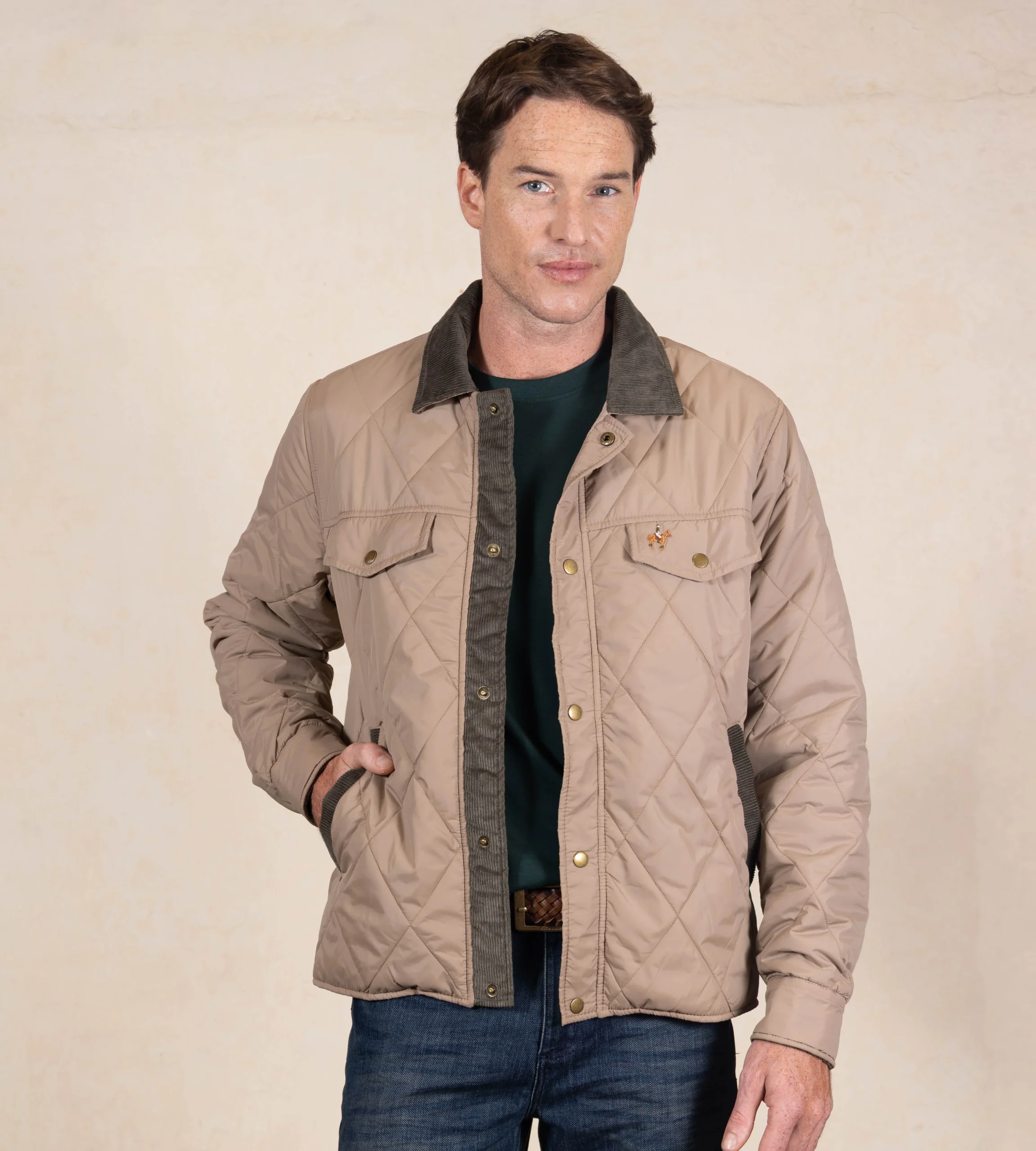 Chaqueta Abullonada Color Arena Ref. 132051225 - Imagen 3