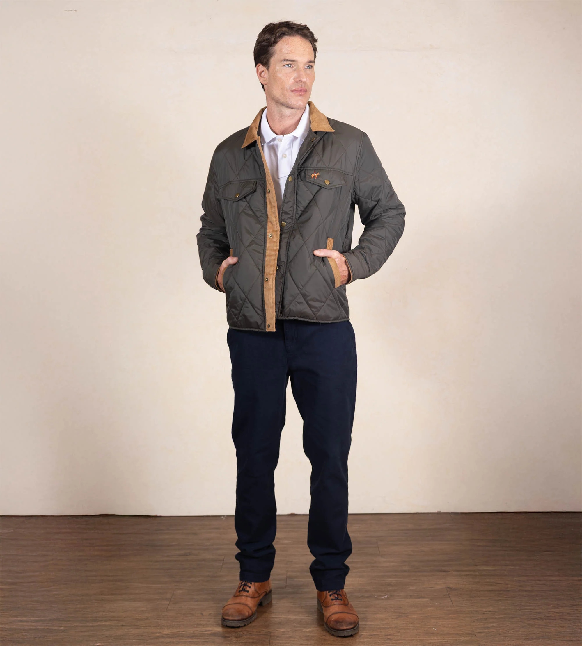 Chaqueta Abullonada Color Verde Militar Ref. 132041225 - Imagen 8