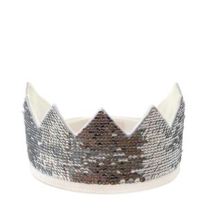 Corona reversible de lentejuelas rosa plata