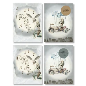 2 Tarjetas de felicitación - Flying Car