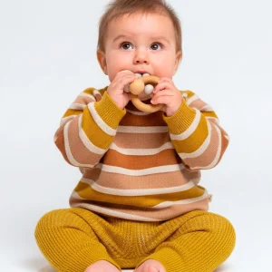 Suéter Oversized Tejido - Horizontal Lines - Cashew-Multi