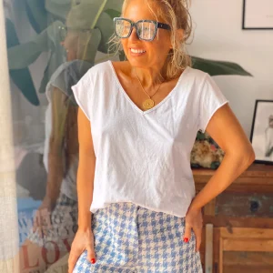 SHORT COCO CUADROS AZUL