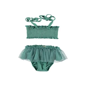 Bikini lycra y tul - verde piscina