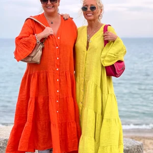 VESTIDO LARGO BÁRBARA NARANJA