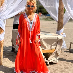 VESTIDO LONGUE OMBRE CORAL