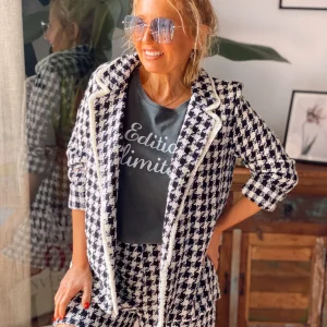 CHAQUETA COCO CUADROS NEGRO