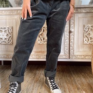 PANTALÓN SASHA DE PANA GRIS OSCURO