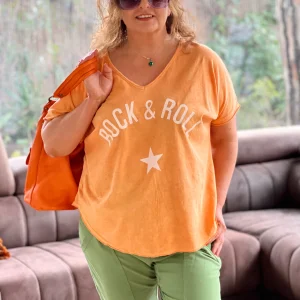 CAMISETA ROCK&ROLL⭐️ NARANJA