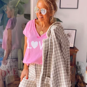 CHAQUETA COCO CUADROS  BEIGE