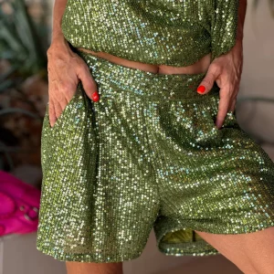 SHORT LENTEJUELAS PISTACHO