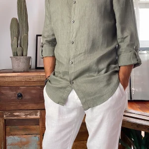 CAMISA LINO JAVIER VERDE