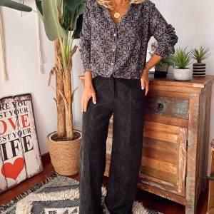 PANTALÓN DE PANA GENY NEGRO