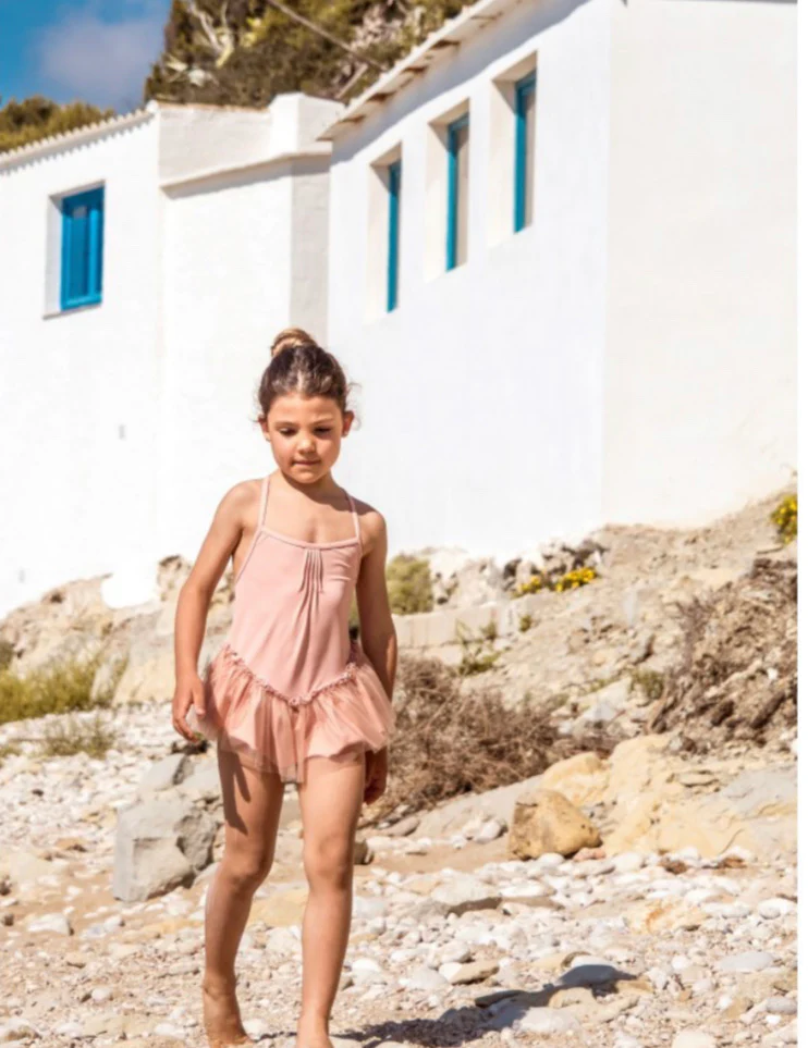 Bañador lycra y tul - rosa maquillaje - Imagen 4