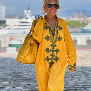 VESTIDO LONG JAD MOSTAZA