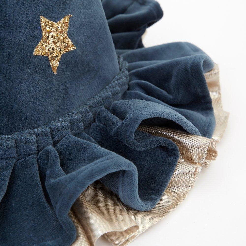 Disfraz - Gorro de bruja terciopelo azul y oro - Imagen 3