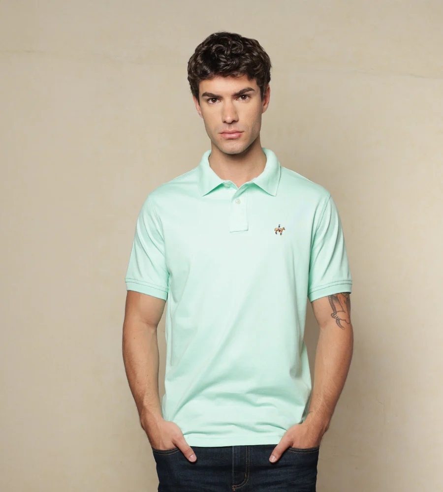 Polo Fondo Entero Color Verde Agua Claro Ref. 101051125 - Imagen 3