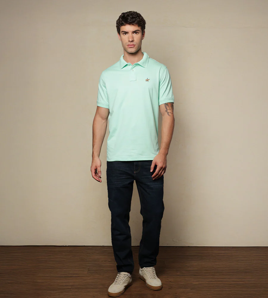 Polo Fondo Entero Color Verde Agua Claro Ref. 101051125 - Imagen 4