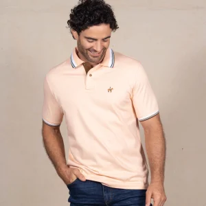 Polo Contraste Color Naranja Claro Ref. 130211225