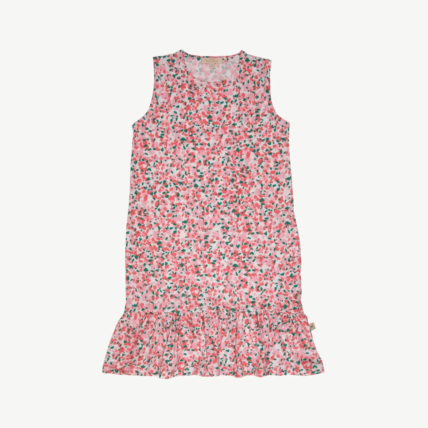 Vestido Manga Cero - Flores - Crema