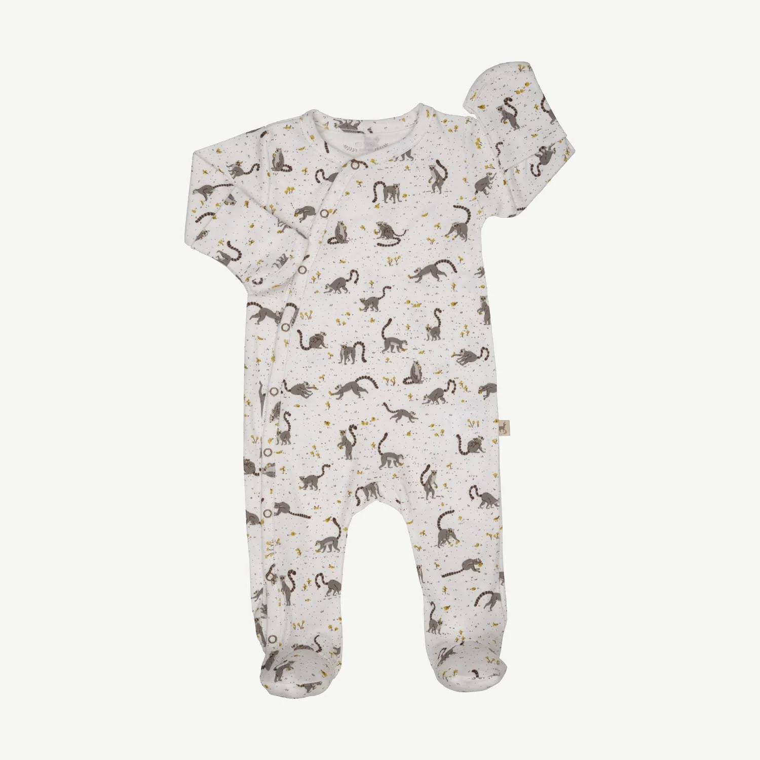 Pijama con Patitas - Lemures - Crema