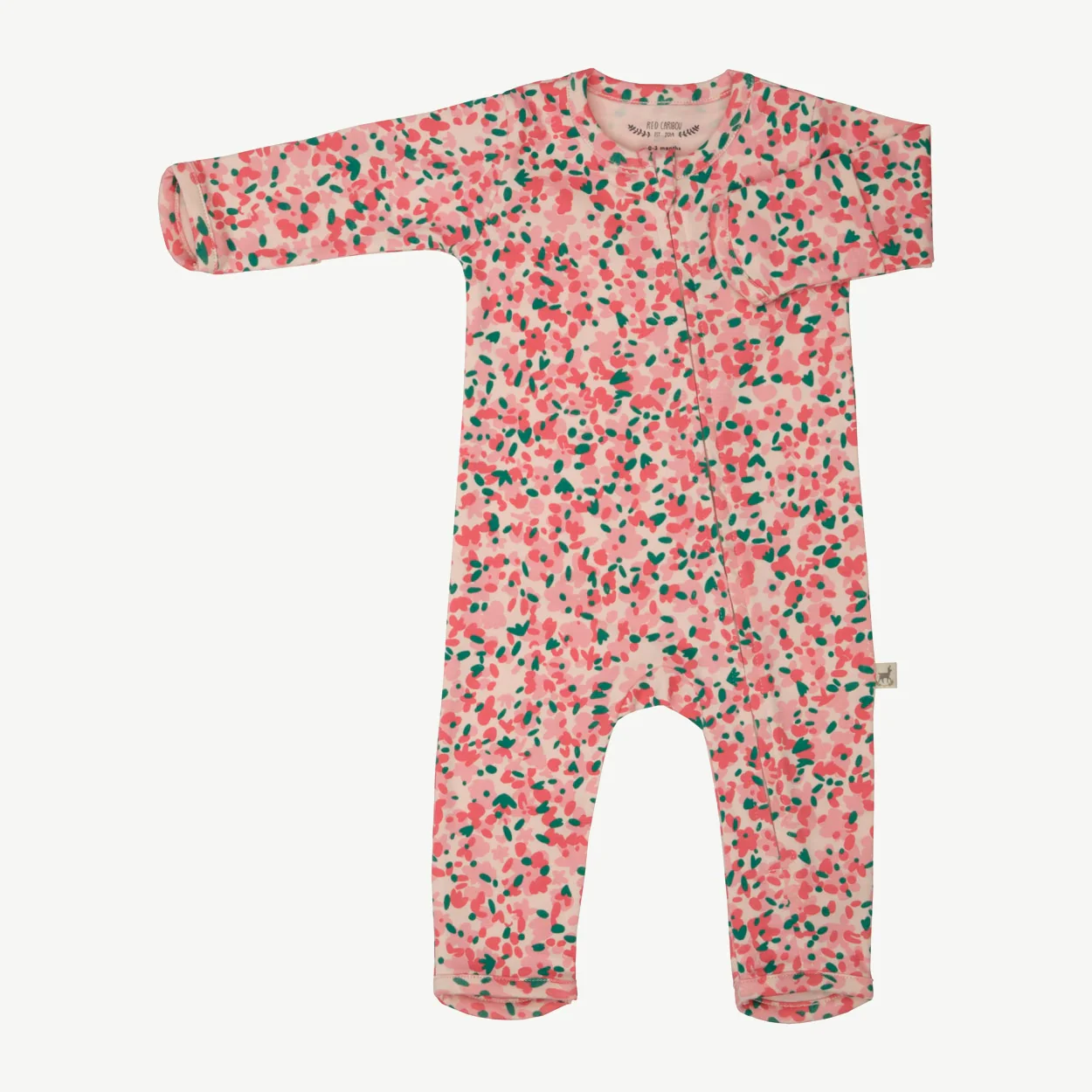 Pijama con Cierre - Flores - Durazno Suave