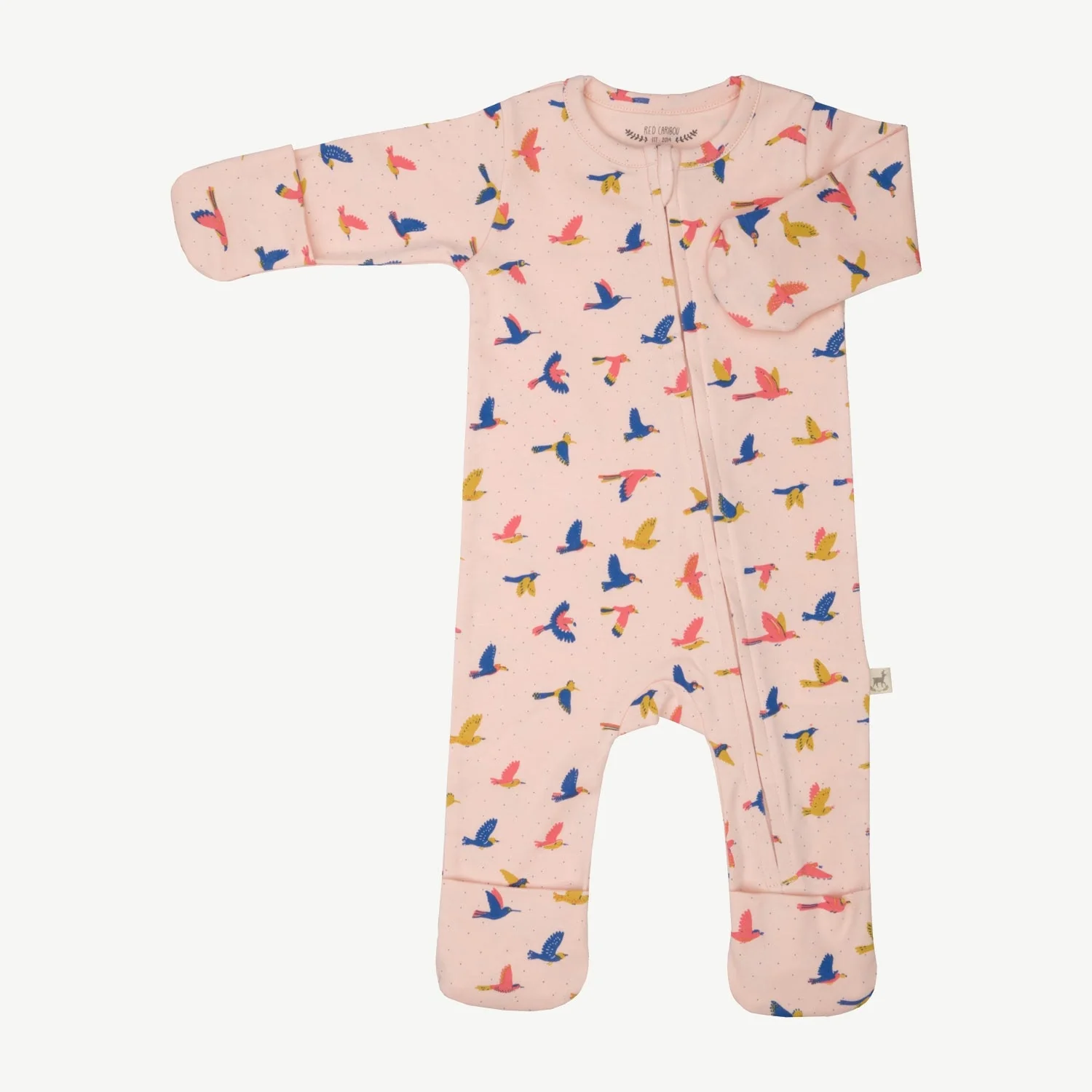 Pijama con Cierre - Aves - Durazno Suave