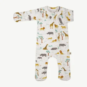 Pijama con Cierre - Safari - Crema
