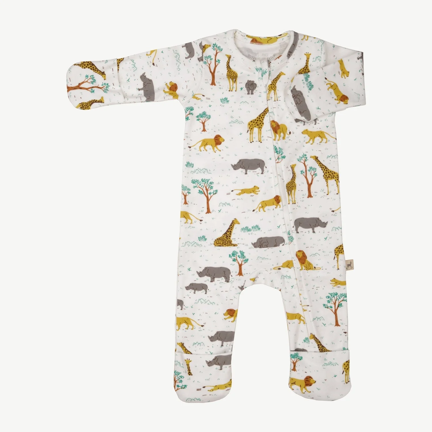 Pijama con Cierre - Safari - Crema