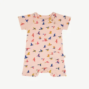 Enterizo Manga Corta - Aves - Durazno Suave