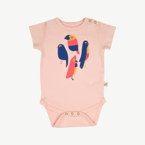 Body Manga Corta - Pájaros - Durazno Suave
