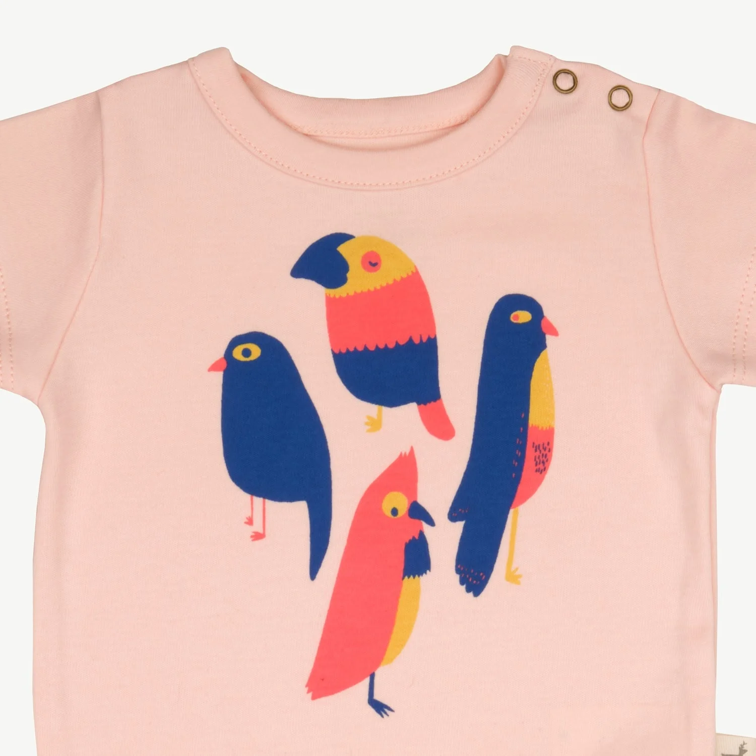 Body Manga Corta - Pájaros - Durazno Suave - Imagen 3