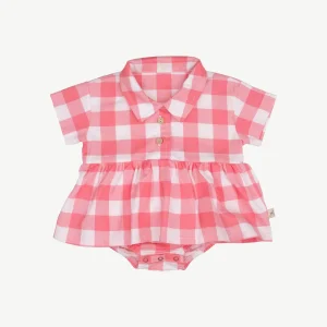 Body Vestido Camisero - Cuadros Vichy - Rosa