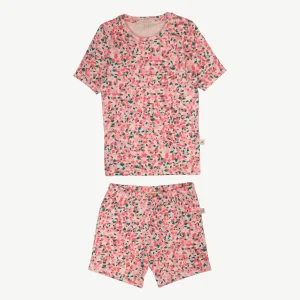 Pijama Manga Corta - Flores - Durazno Suave
