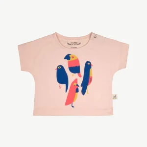 T-shirt Manga Corta - Pájaros - Durazno Suave