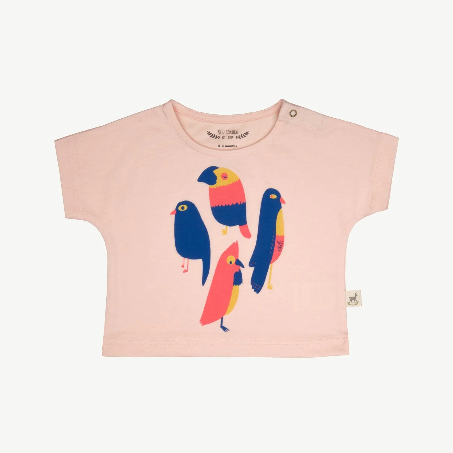 T-shirt Manga Corta - Pájaros - Durazno Suave