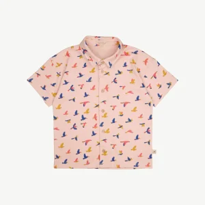 Camisa Manga Corta - Aves - Durazno Suave