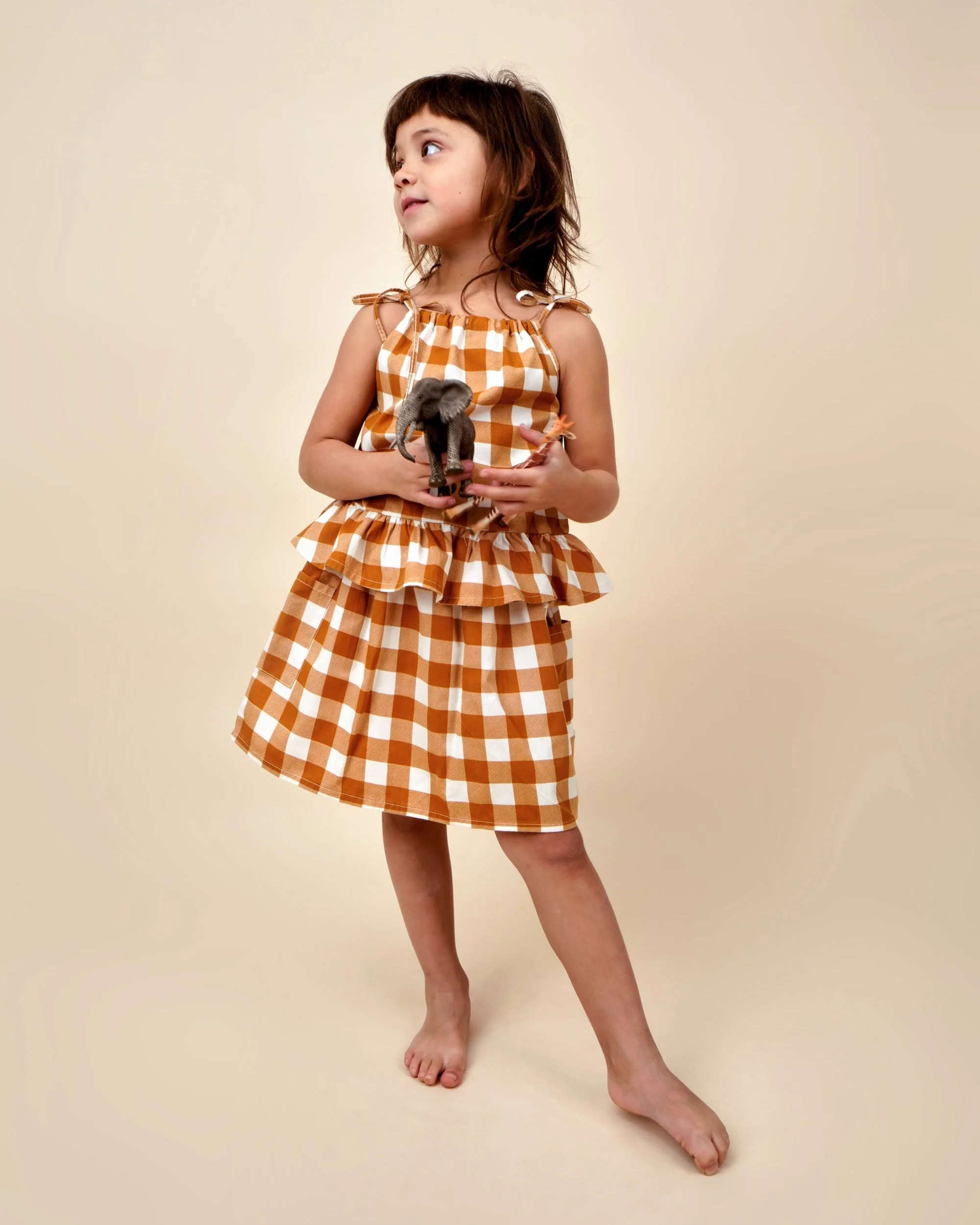 Blusa con Tirantes - Cuadros Vichy - Mostaza - Imagen 5