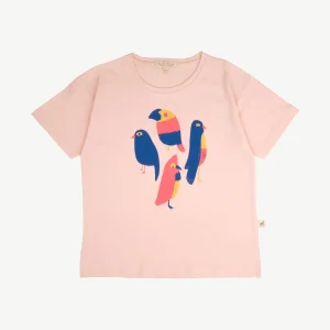 T-shirt Manga Corta - Pájaros - Durazno Suave