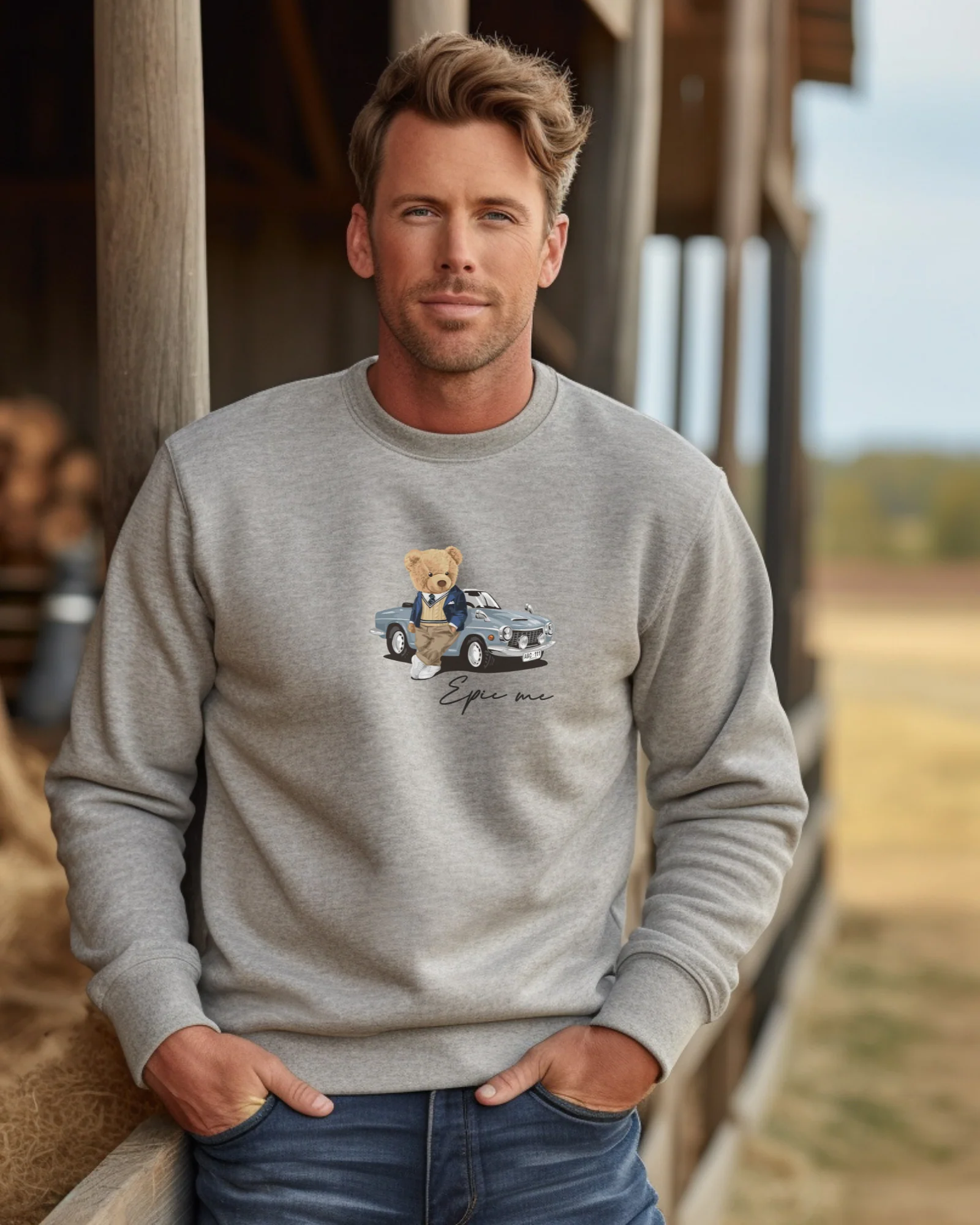 Sudadera Sin Capucha Gris Teddy - Imagen 3