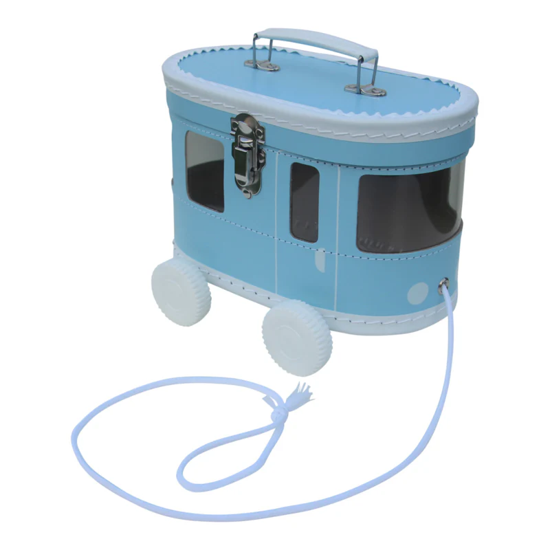 Caja Tranvía con ruedas - azul