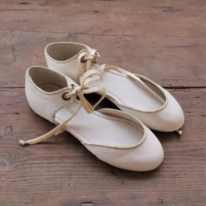 Bailarinas Vivien ceremonia - napa beige cinta oro